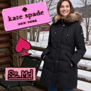 NWT Kate Spade Black New York 36.5" Down Parka Sz.Md